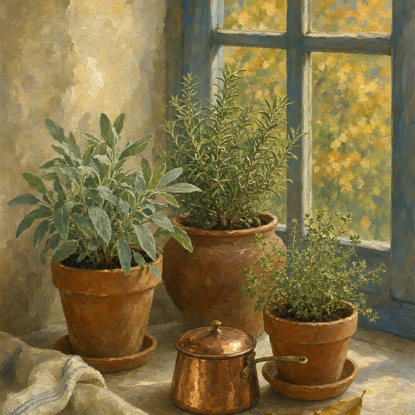 Autumn farmhouse the kitchen window 5x7 300dpi shipped 100pct